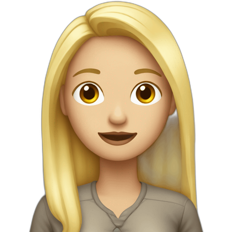 Mujer rubia con camara emoji