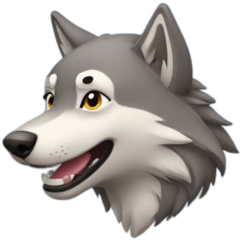 Smiling wolf emoji