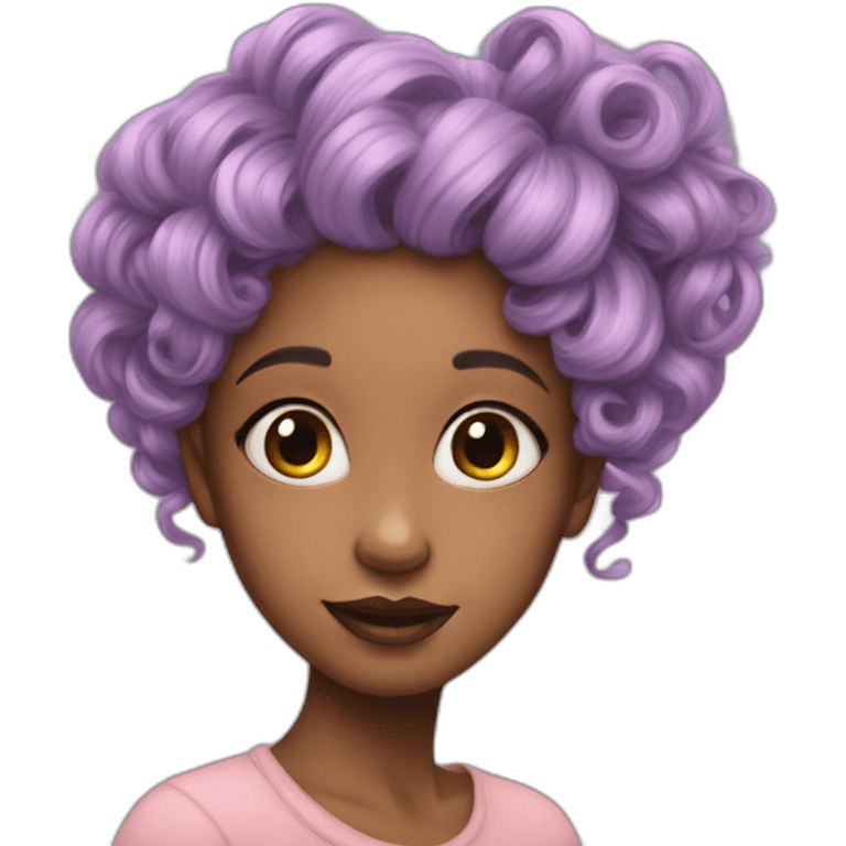 hair girl pastel art emoji