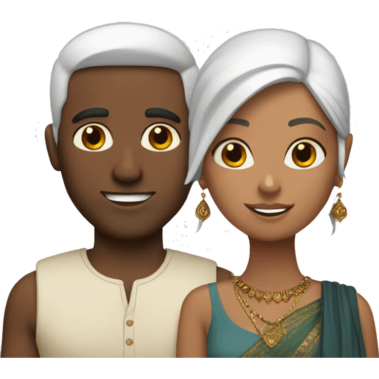 Mixed white and indian couple emoji