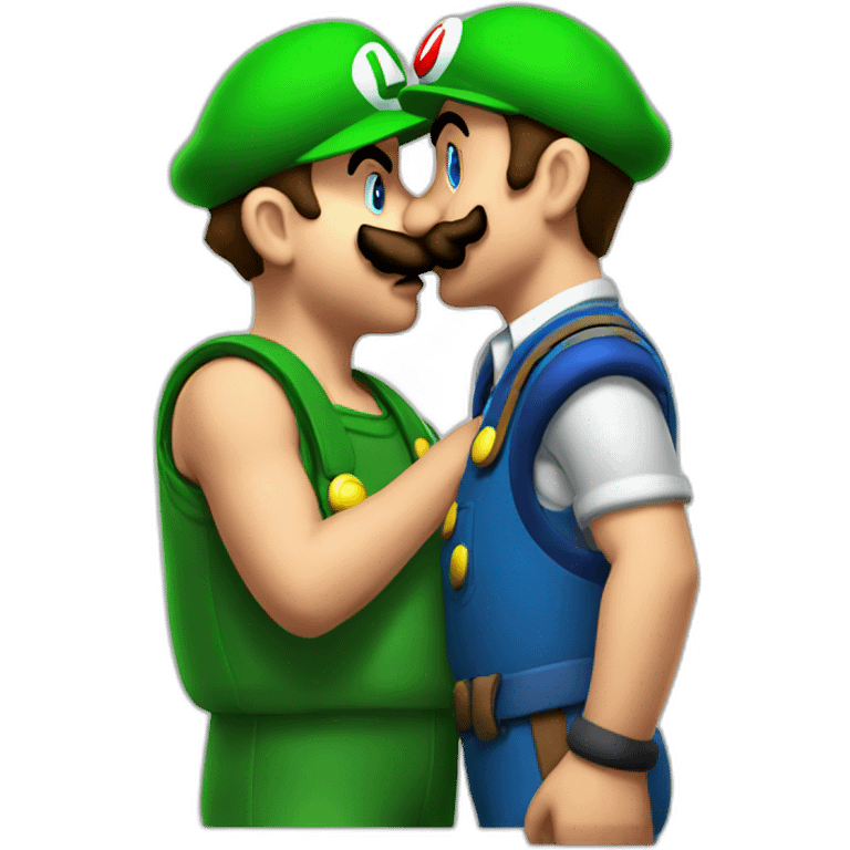 Mario kissing luigi emoji