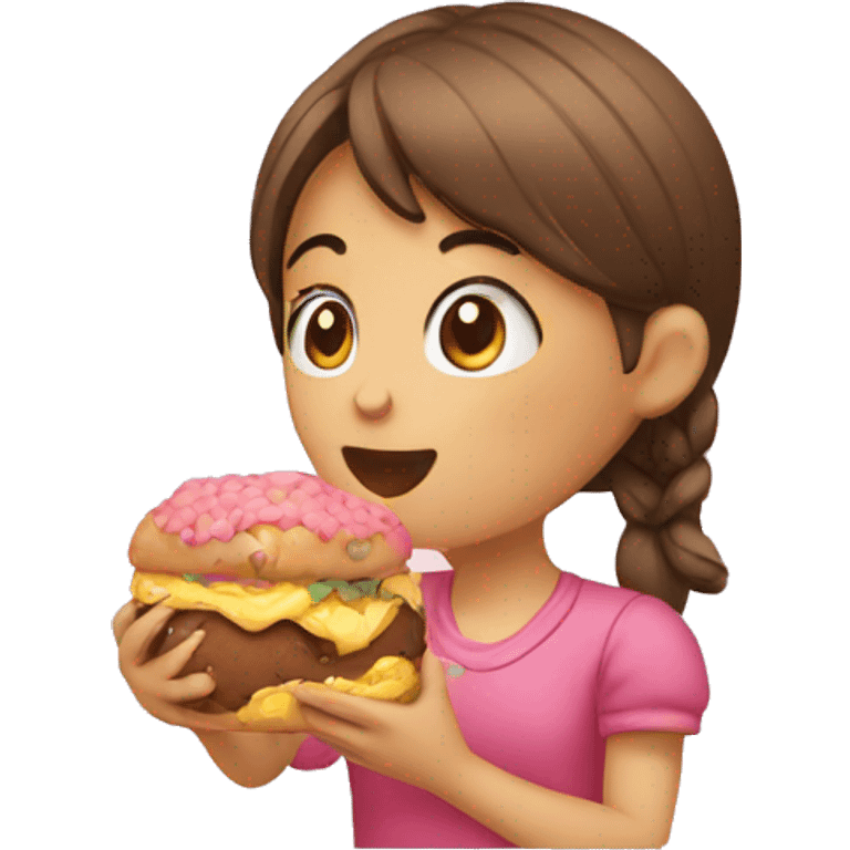 Girl eating br emoji