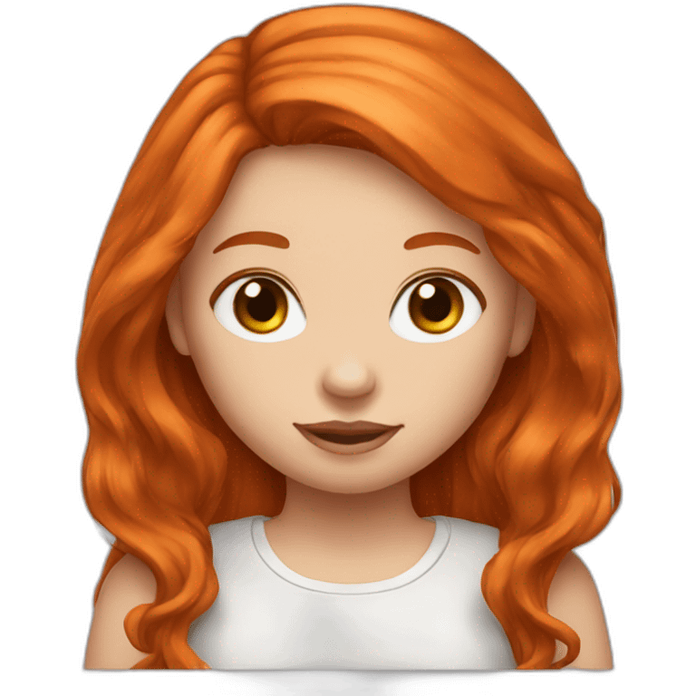 Redhead girl long hair with rabbit ears emoji