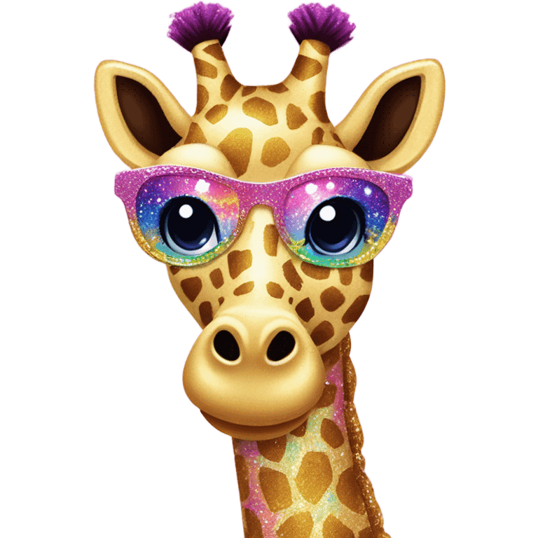 Lisa frank glitter giraffe with eyelashes emoji