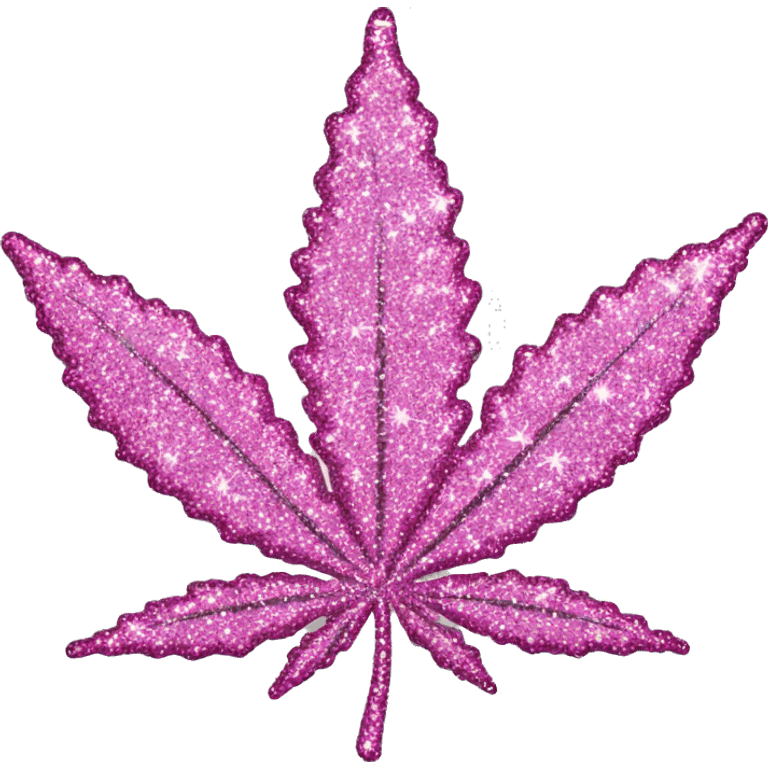 pink sparkly marijuana leaf emoji