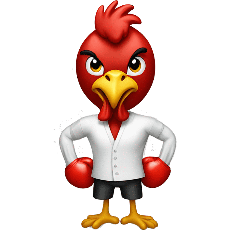 boxing rooster with white shirt  emoji