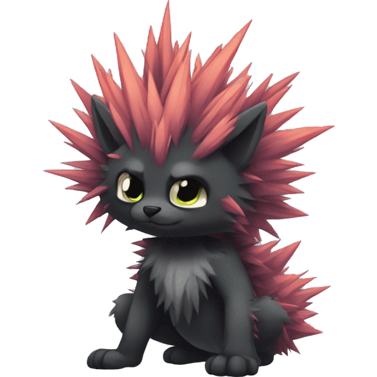 Dark Edgy Cool Fluffy Spiky FurSona Fakemon Full Body emoji