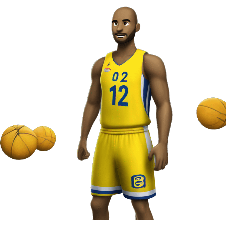 maillot de basket jaune numéro 12 emoji