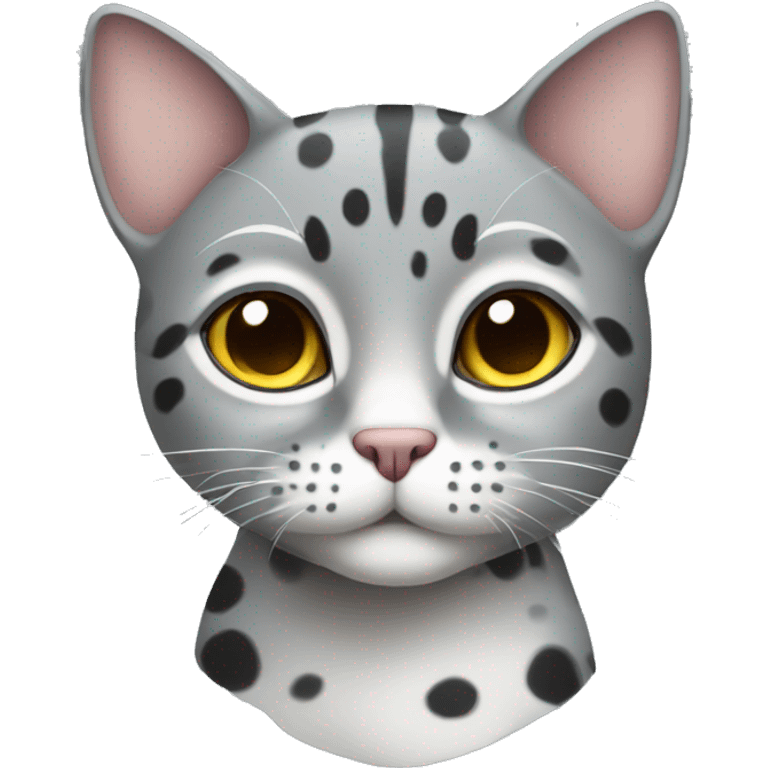 gray spotted cat emoji