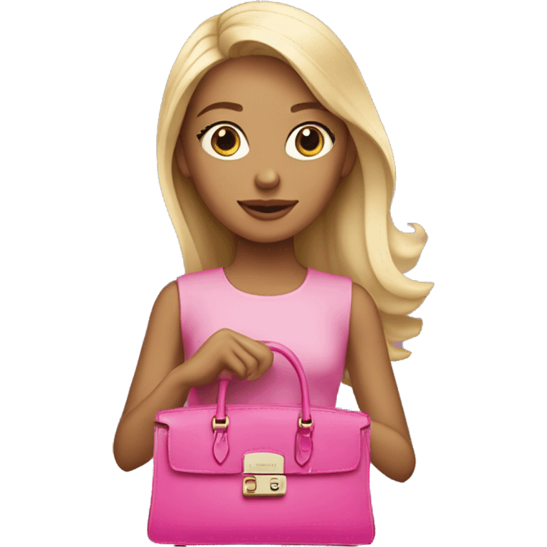 Blonde girl with pink birkin bag  emoji