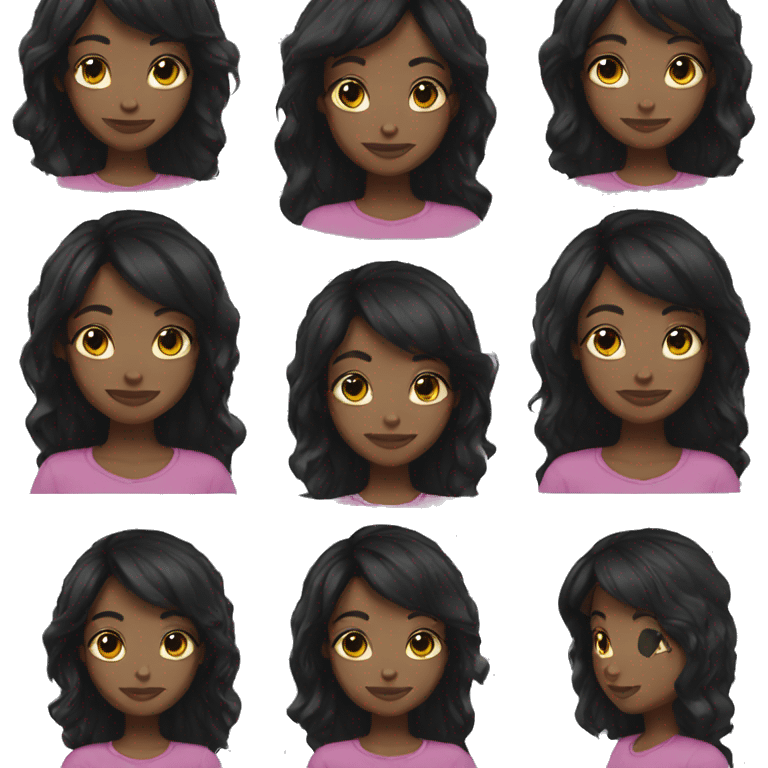 Black hair girl emoji