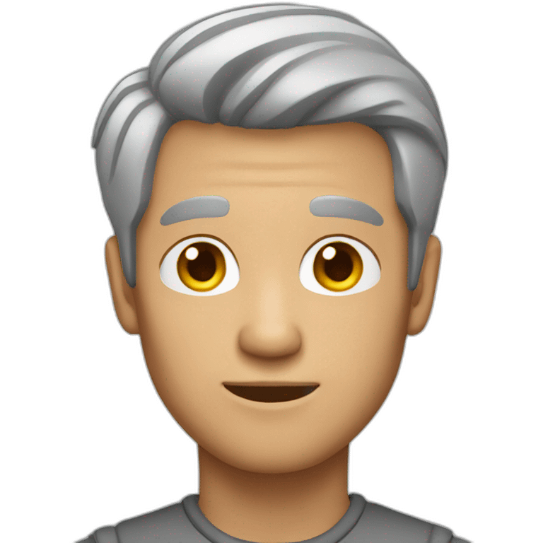 man, gray short hair, old emoji