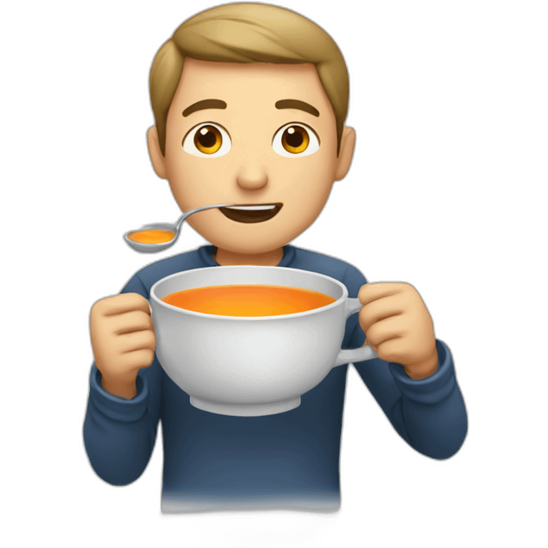 male drinking soup emoji