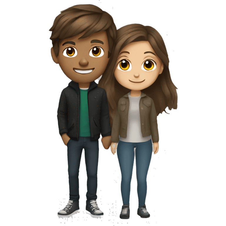 Louis Tomlinson with brown haired girl emoji