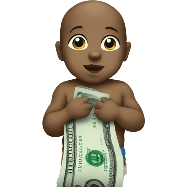 A Baby holding dollar bill emoji