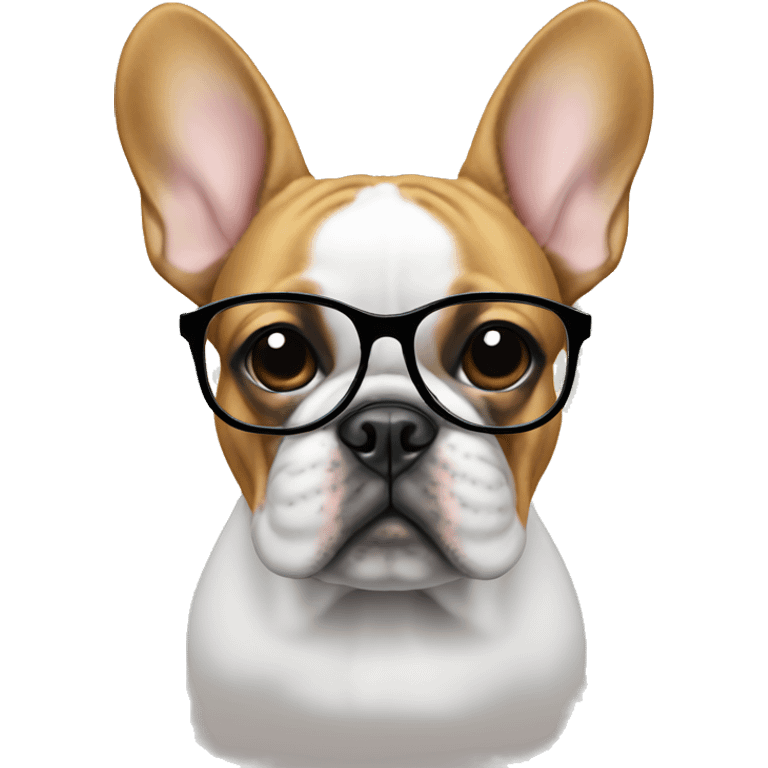 Frenchie with glasses emoji