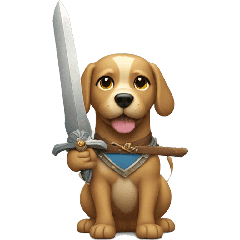 Dog holding a sword emoji