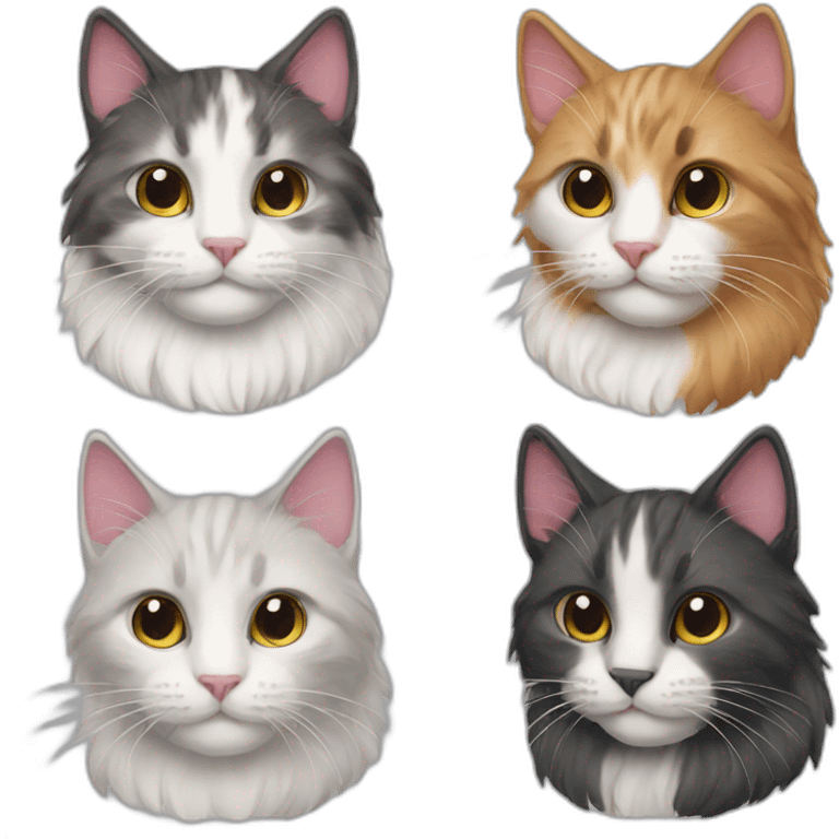 Cats with different fur colours emoji