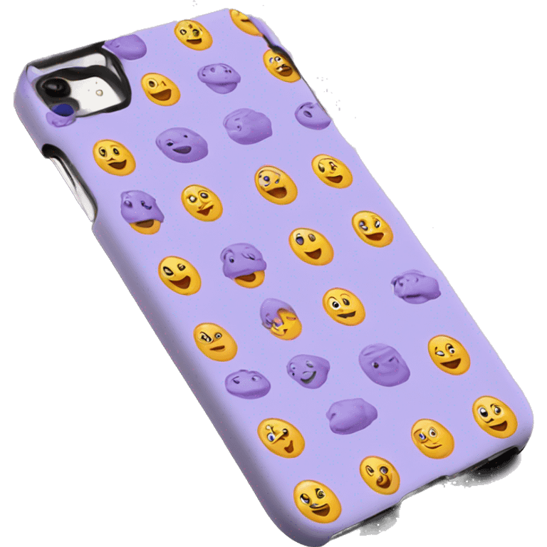 lavender color cell phone case emoji