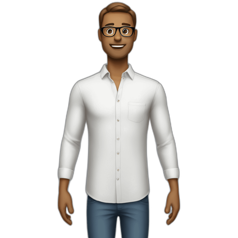 fit tall man with a shirt and glasses emoji