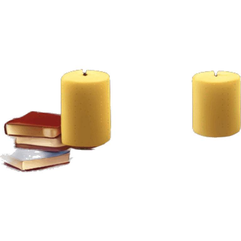 Books and candles entering for a window burgundy emoji