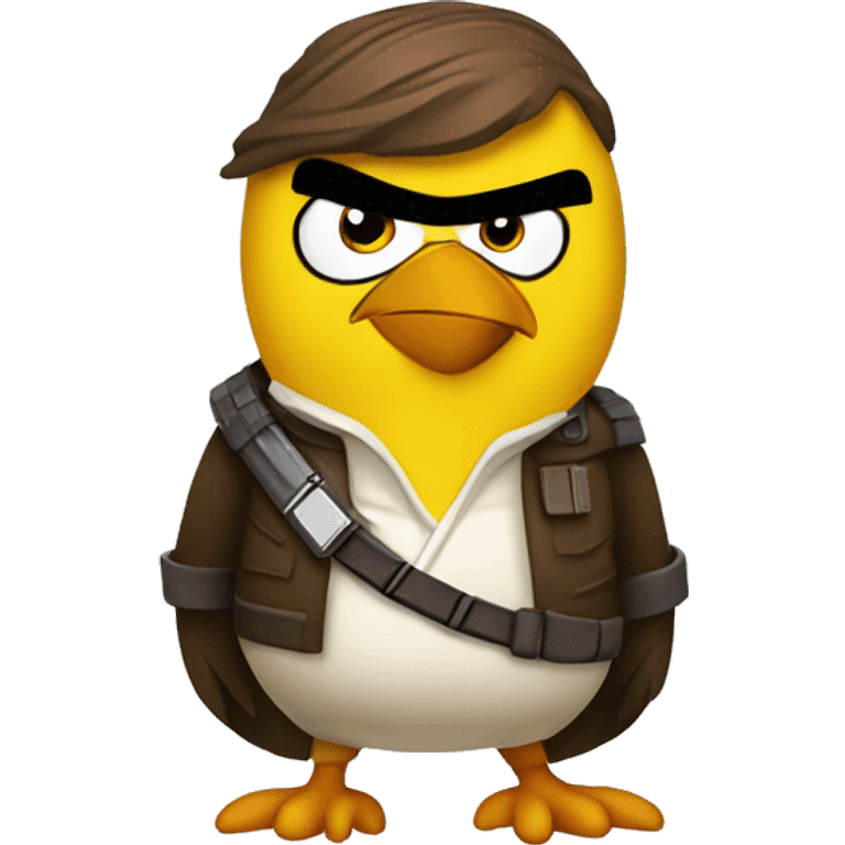 yellow angry bird dressed as han solo emoji