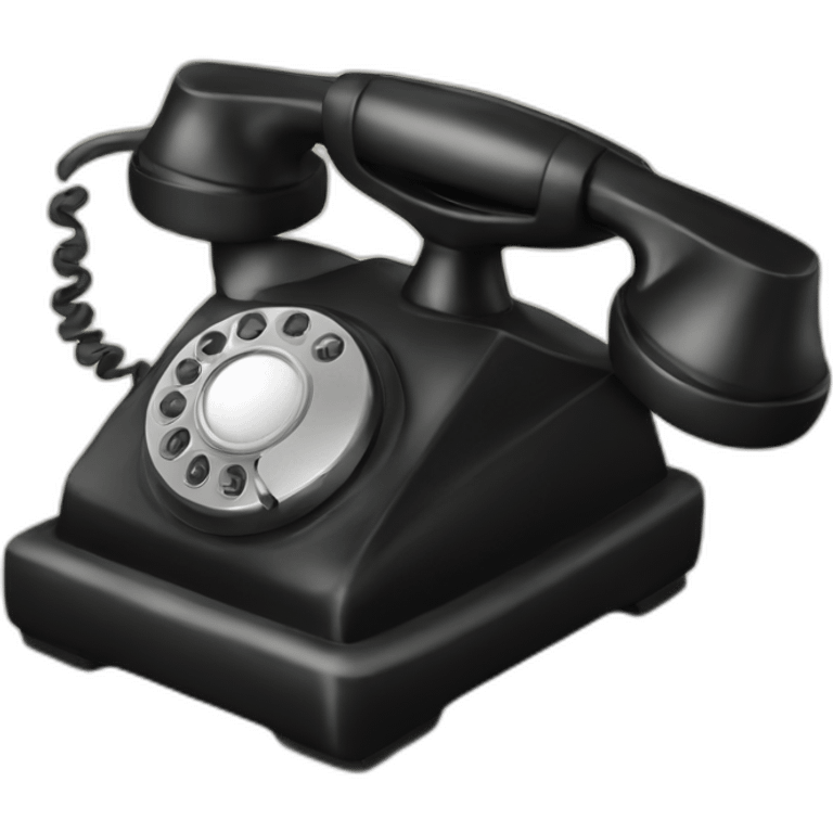 old black telephone emoji