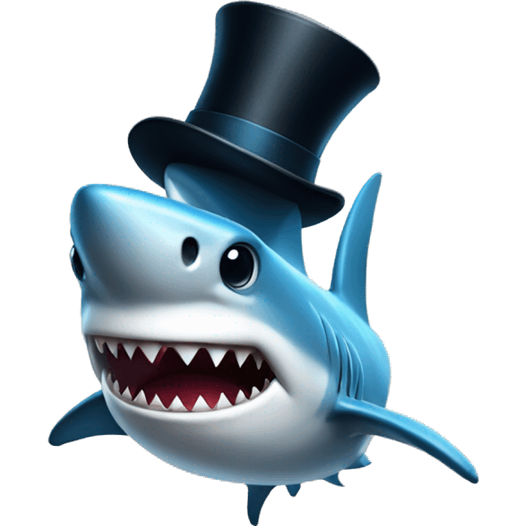 Shark with a top hat emoji