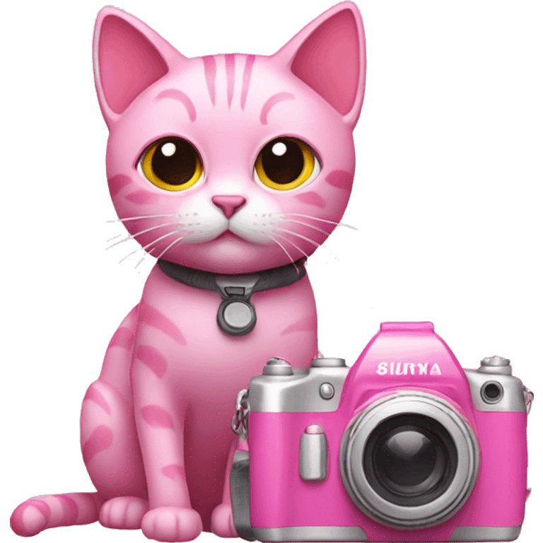 Pink cats with camera emoji