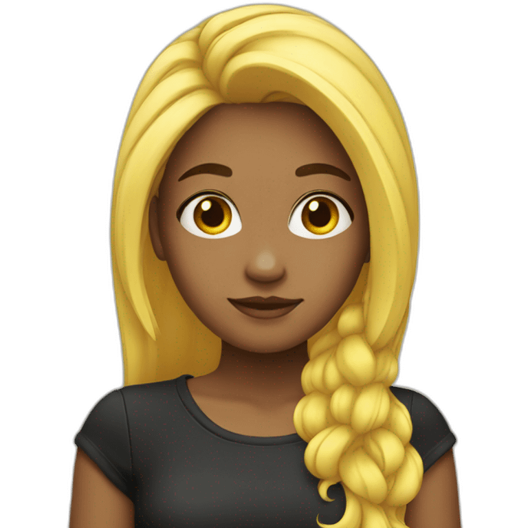 GIRL WITH HALF HAIR YELLOW AND HALF HAIR BLACK emoji