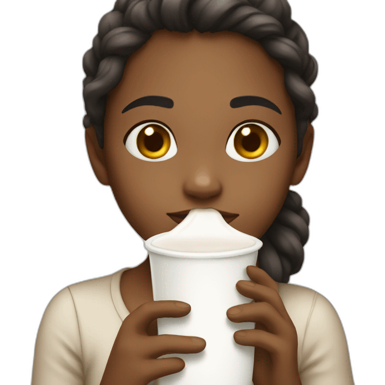 girl drinking milk emoji