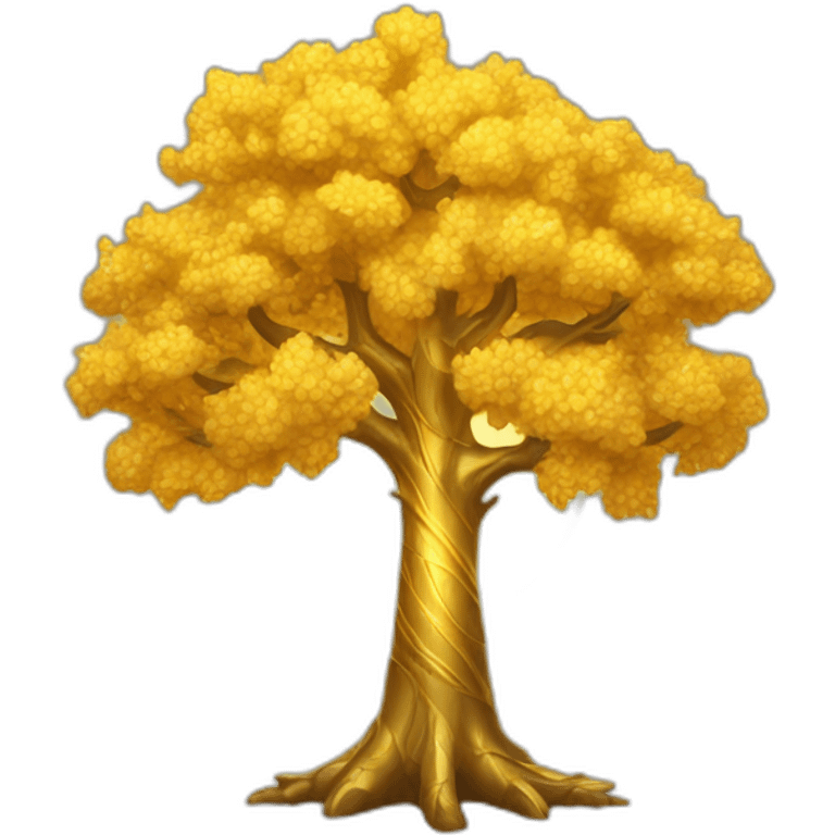 Golden glowing tree emoji