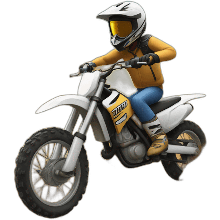 Person riding a dirt bike emoji