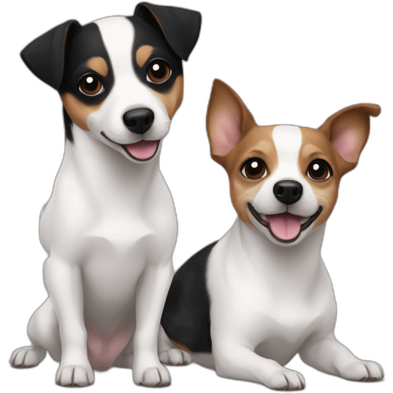 Chiwawa Jack russell black and a little white emoji