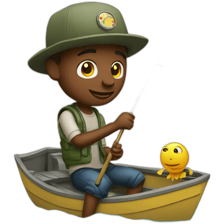 Cool guy fishing emoji