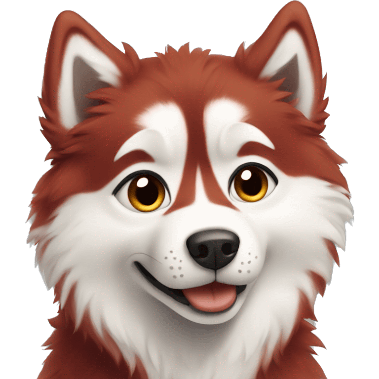 Cute Red fluffy husky  emoji