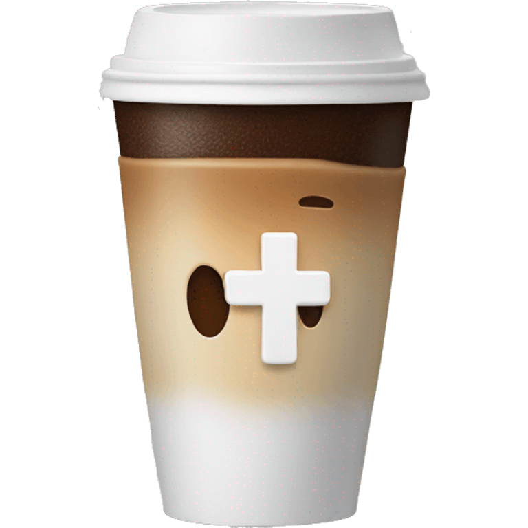 Coffee with cross foam emoji