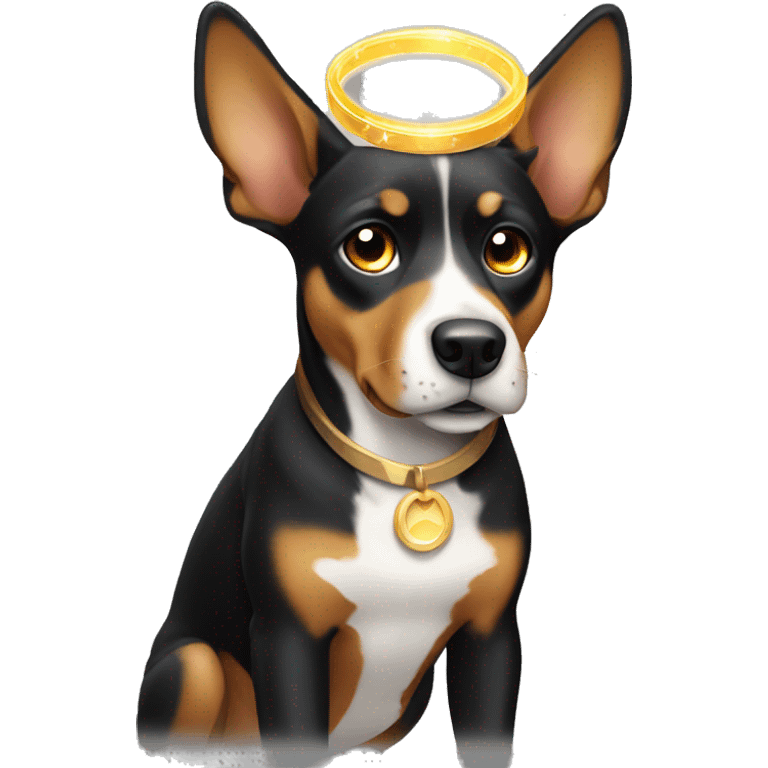 Black and Tan Dog with a halo emoji