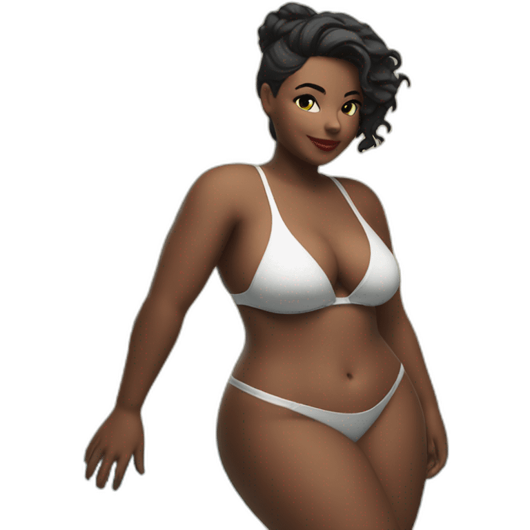 Slim-Thicc woman swimsuit posing full body (curvy slim body type, perfect body, hourglass figure) emoji