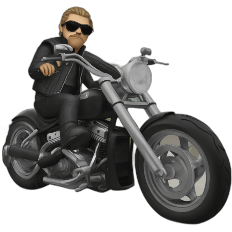 Frog member of Sons of anarchy in a motorbike emoji