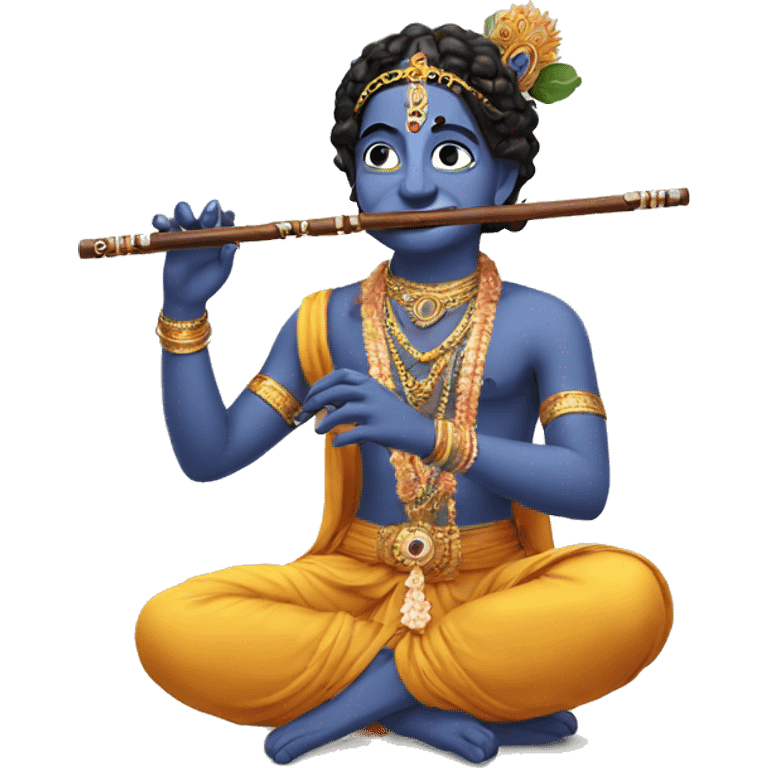 Three Krishna with his flute  emoji