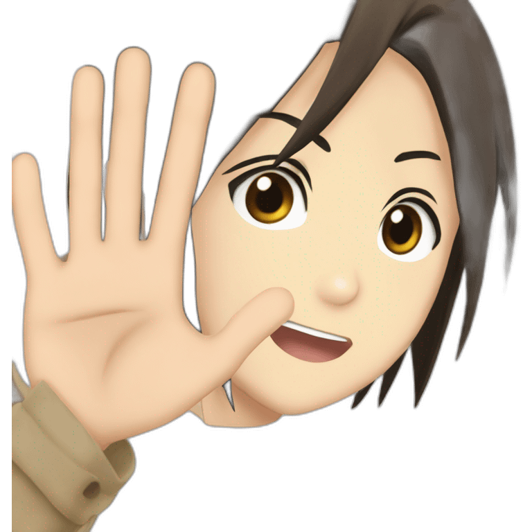 mikasa ackerman shake Eren Jaeger hand emoji