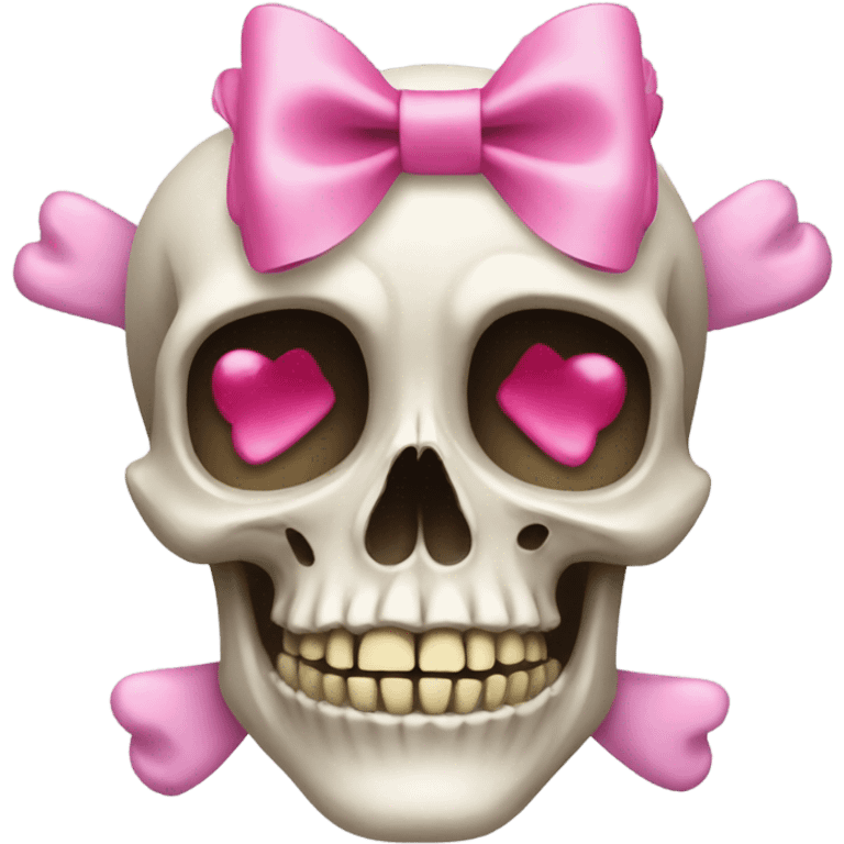 Skull with pink bows emoji