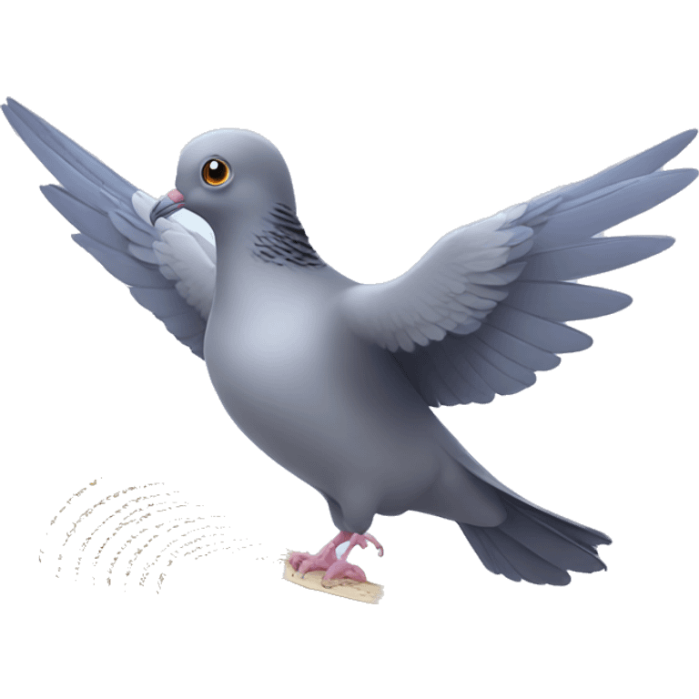 pigeon with magical letter emoji