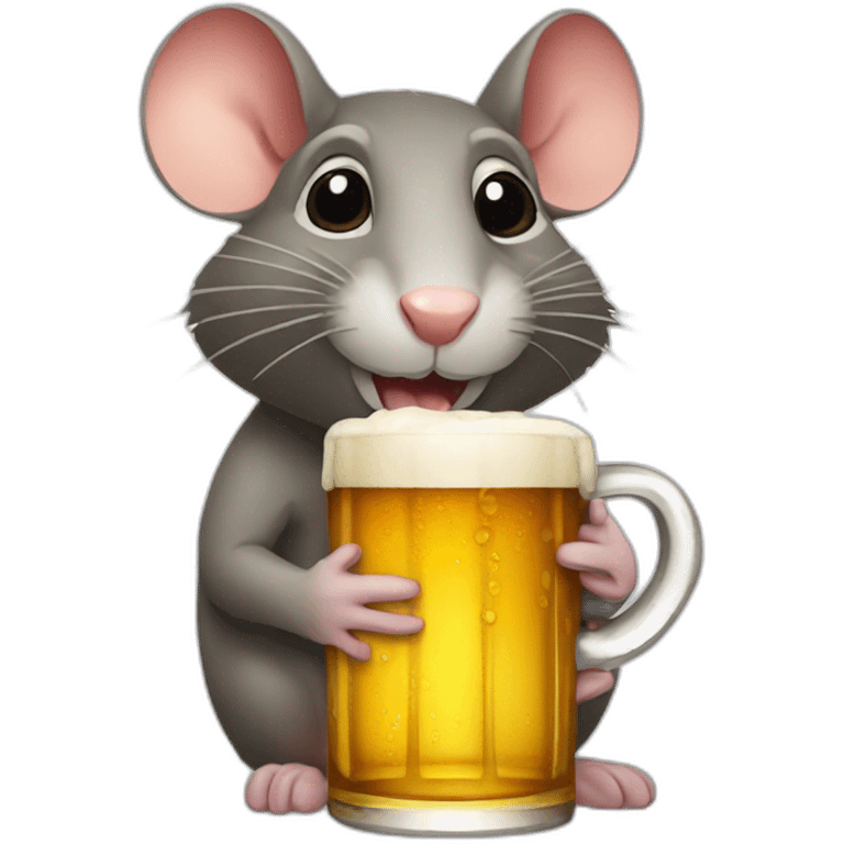 Rat whit beer emoji