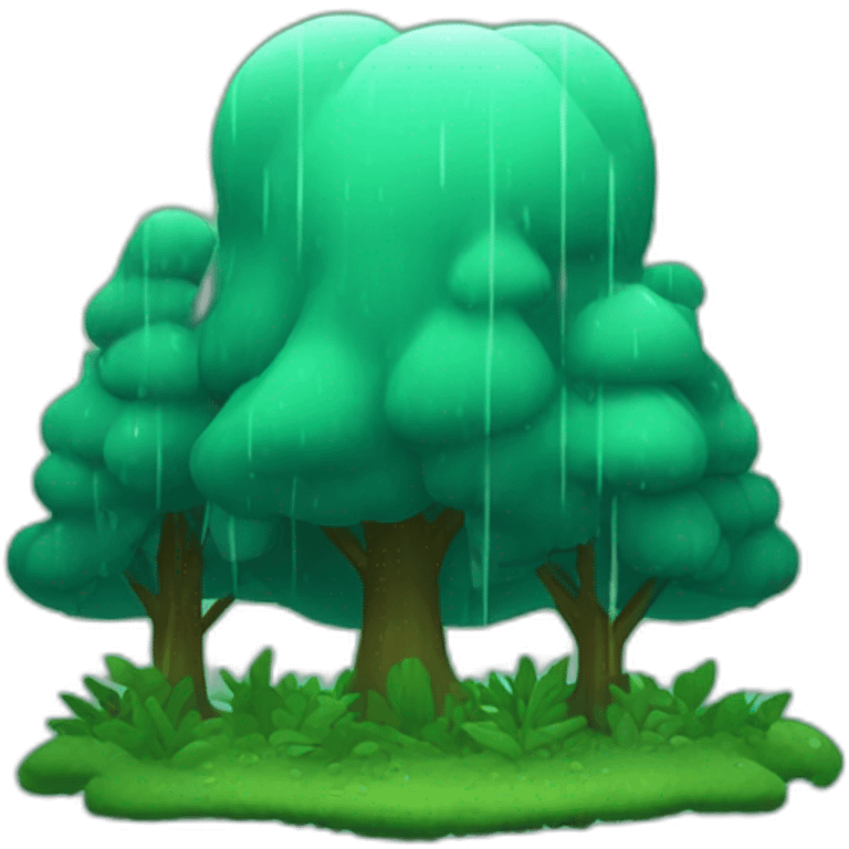 Forest, rain, sad emoji