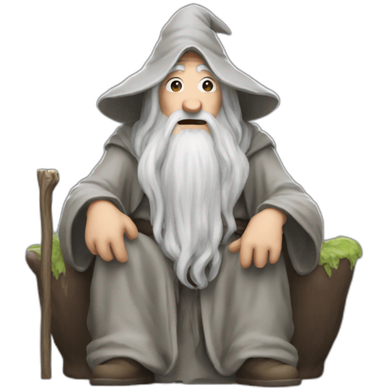 Gandalf trying to poop emoji