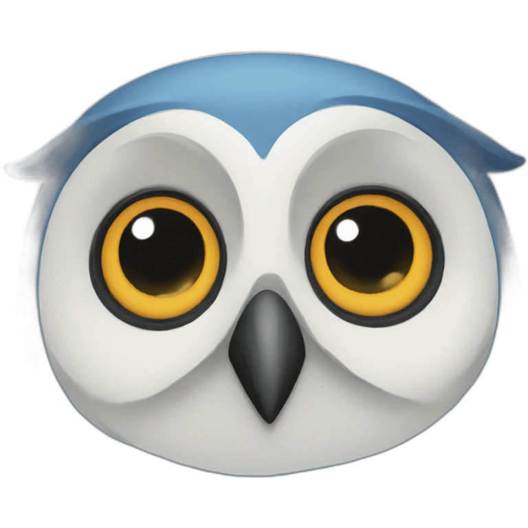 blue owl happy saying who? emoji