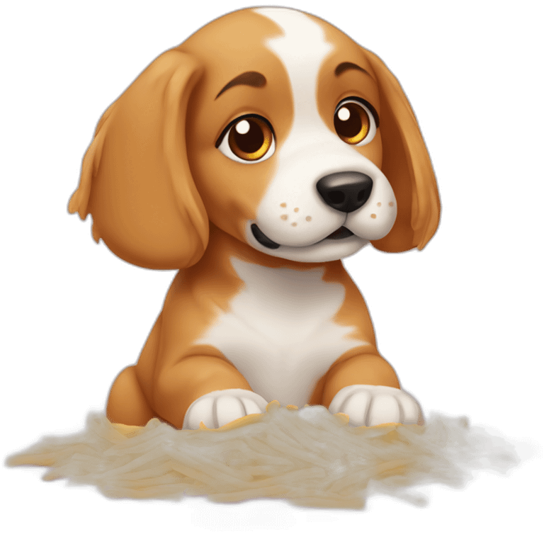 puppy draining pasta emoji