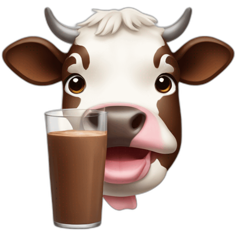 Cow with chocolate milk emoji